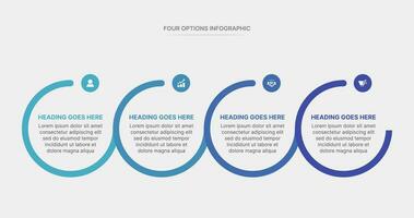 circulo infografía modelo diseño con 4 4 pasos, proceso flujo de trabajo diagrama vector