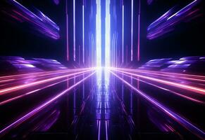Ai Generative Neon illuminated futuristic backdrop realistic image, ultra hd, high design very detailed photo