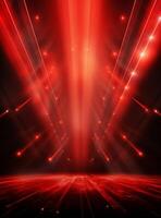 Ai generative Backdrop With Illumination Of Red Spotlights For Flyers realistic image ultra hd high design photo