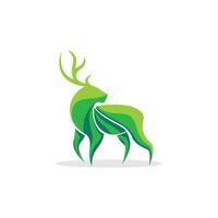 deer green logo design vector