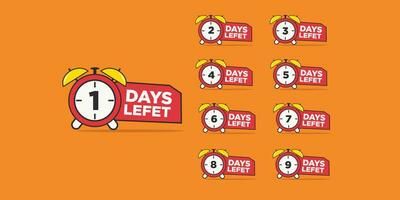 countdown days alarm vector design