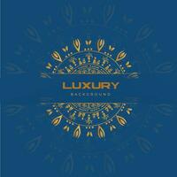 Creative luxury mandala design background in gold color. vector