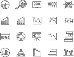 Set of simple outline infographic elements Icons. Simple line art style icons pack. Vector illustration