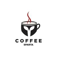 coffee sparta vector illustration, emblem design on white background