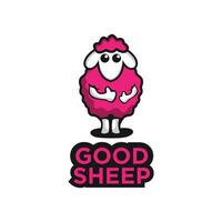 cute sheep logo design vector