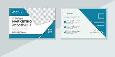 Modern and clean business company employee post card  template vector