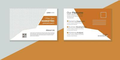 Modern and clean business company employee post card  template vector