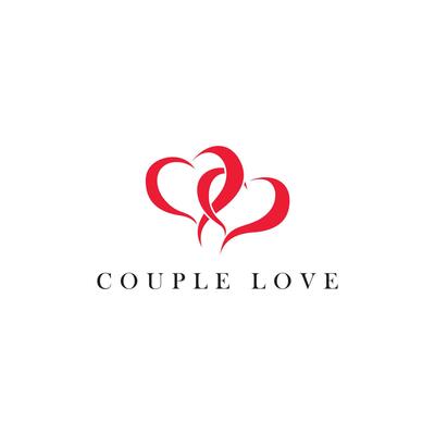 Free Vector  Heart logo. love couple logo