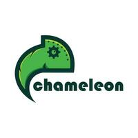 camaleón logo diseño ilustración vector