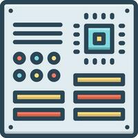 color icon for motherboard vector