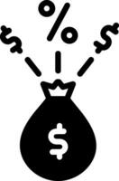 solid icon for dividend vector