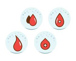 blood icon set, modern flat design vector