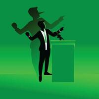 concept of liar man on podium vector