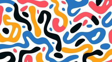 Fun line doodle pattern, creative abstract vector