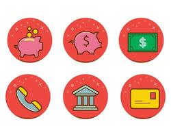 finance icon set, modern flat design vector