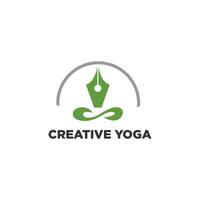 creativo yoga logo diseño ilustración vector