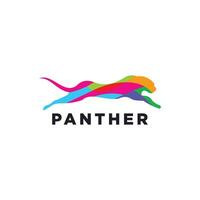 colorful panther painting logo design illustration vector