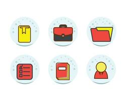 business item icon set, modern flat design vector