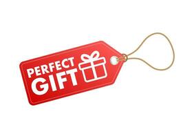 The perfect gift label. Price tag. Vector stock illustration.