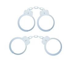 Handcuffs or hand restraints. Handcuffs icon. Police shackle. Vector stock illustration.