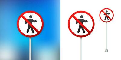 No access. Do not walk. Do not step sign, label. Vector stock illustration