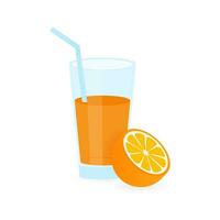 icono de bebida con fruta. naranja jugo en blanco antecedentes. vector valores ilustración.
