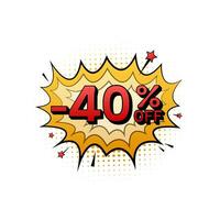 40 percent off sale discount tag offer Royalty Free Vector