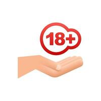 Under 18 sign warning symbol. Eighteen plus. Censored business concept. Motion graphics . 4k vector