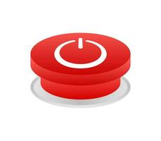 Red Power button. On Off icons. Start power button. Vector stock illustration.