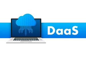 DaaS - Desktop as a Service. Cloud based software. Vector stock illustration.