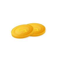 Gold coins stack. Finance heap, dollar coin pile. Vector stock illustration.