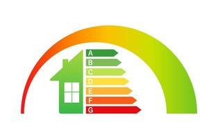 Energy chart for concept design. Energy efficiency icon. Chart concept. Vector stock illustration.