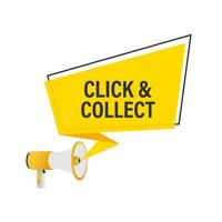 Megaphone click and collect banner. Flat style. Website Motion graphics icon. Motion graphics . 4k vector