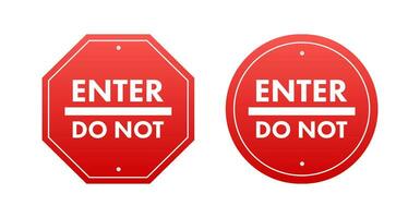 Traffic sign do not enter. Warning sign. Vector stock illustration.