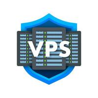 VPS Virtual private server web hosting services infrastructure technology. Vector stock illustration.