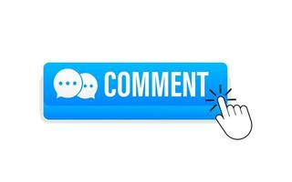 Flat blue comment button. Flat Motion graphics. Computer mouse click. Navigation pointer 4k vector