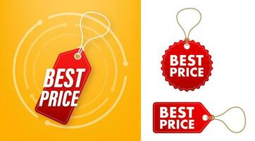 Best price web design elements. Shopping tags and best price badge. Vector stock illustration.