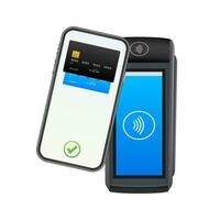 POS Terminal, Paper Receipt. Approved, Rejected Payment. NFC Payments Device. vector