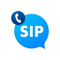 Sip call icon, sign, label. Vector stock illustration