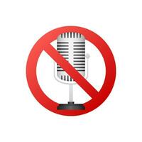 No recording sign. No microphone sign on white background. Motion graphics 4k vector