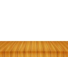 Vector wood table top on white background