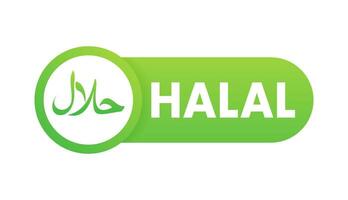 Halal food sign, label. Vector stock illustration