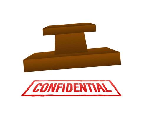 Confidential stamp on white background. Vector stock illustration