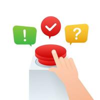 Quiz Button with speech bubble symbols, concept of questionnaire show sing, quiz button. Vector illustration.