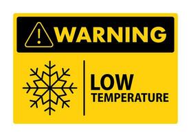 bajo temperatura advertencia signo. hielo frío símbolo. bajo cero termómetro vector