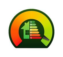 Energy chart for concept design. Energy efficiency icon. Chart concept. Vector stock illustration.