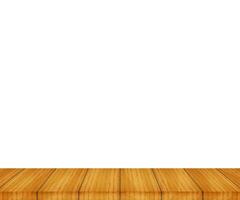 Vector wood table top on white background