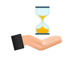 Hourglass in hands. Hourglass Timer Sand as Countdown. Motion graphics 4k vector