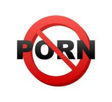 No porn 3D sign. Red line icon. Online concept. Internet technology. Design element. Motion graphics . Social media concept 4k vector