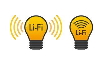 Li-fi wireless. Light Fidelity. Internet and networking. Vector stock illustration.